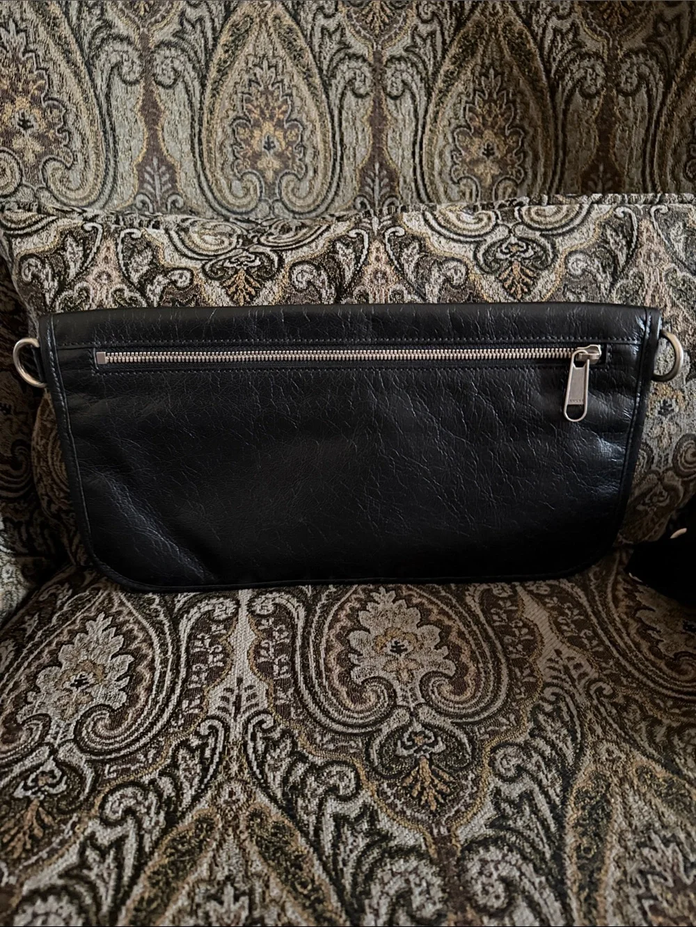 Gucci Black Leather Crossbody Bag with Gold Accent - Men Bags